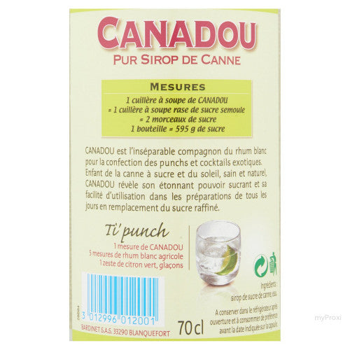 Canadou sirop sucre canne 70cl